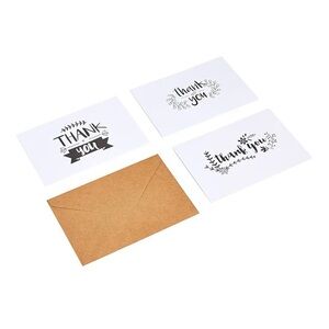 24 Count Thank You Cards Set with Three Designs and Envelopes